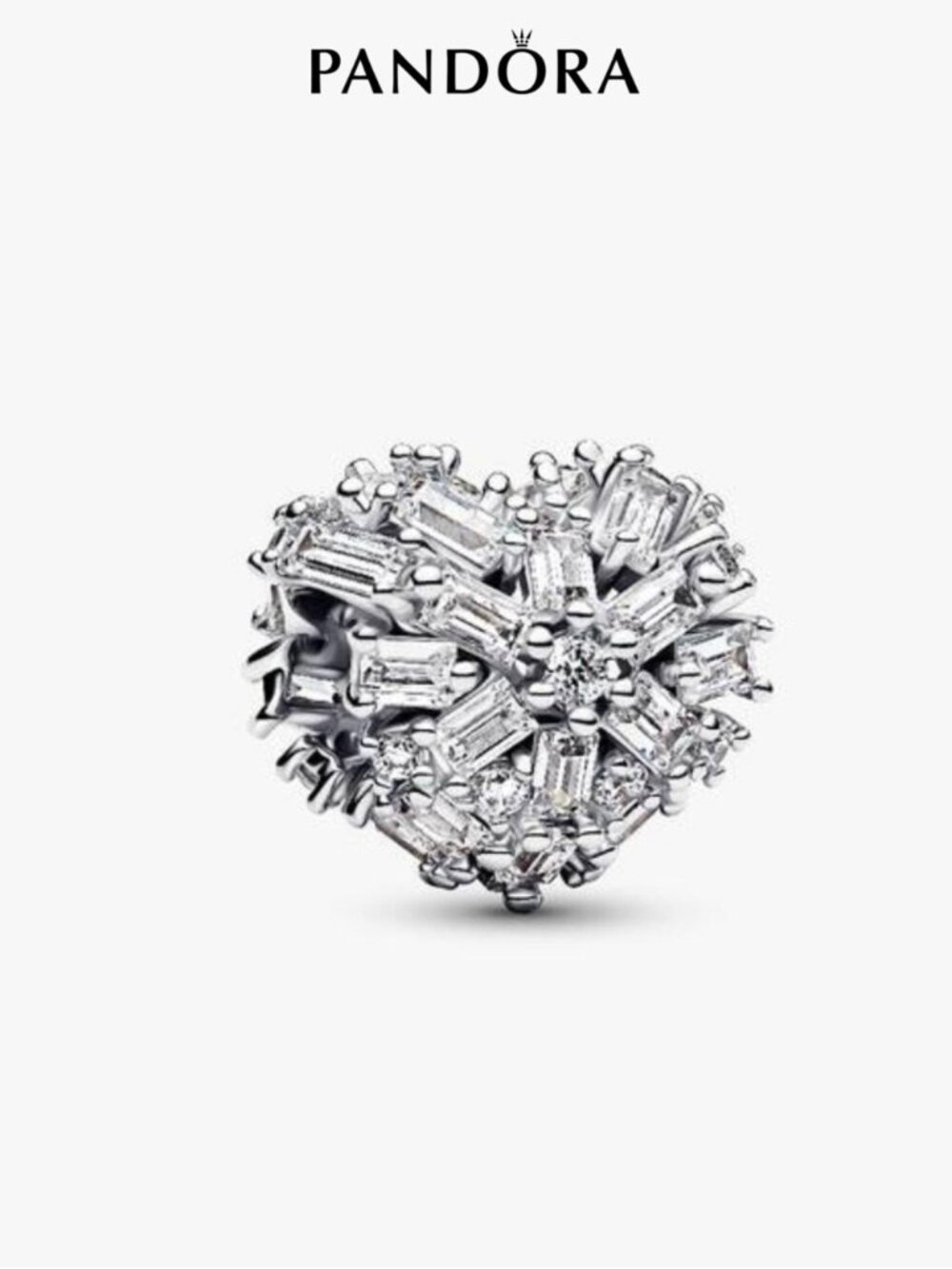 New Pandora Sparkling Heart Charm